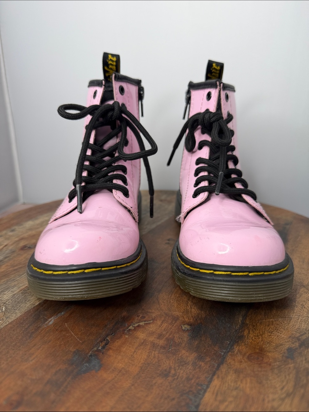 Dr. Martens 1460 8-Eye Patent Boot - Toddler - Pale Pink - Size 13 - Picture 2 of 8